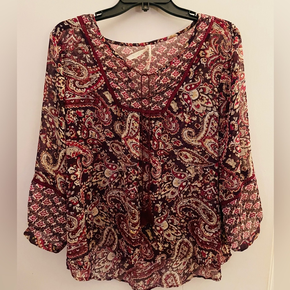 Bo-Ho pink paisley long sleeve